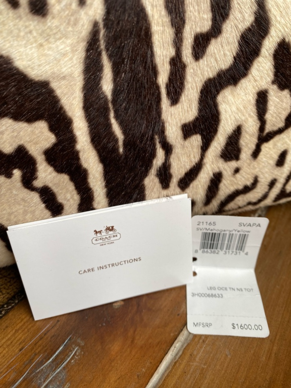 Coach XL Legacy HairCalf Ocelet North South Tote Bag - Picture 6 of 17